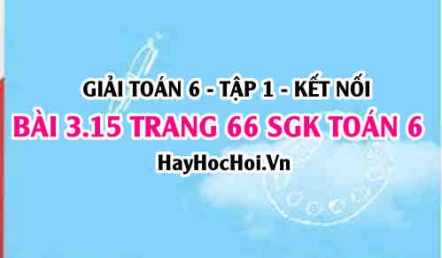 Giải bài 3.15 trang 66 Toán 6 Tập 1 SGK Kết nối tri thức